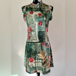 Vintage green floral 60’s style dress